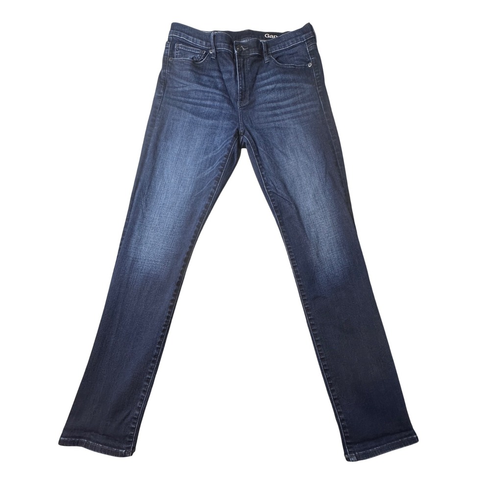 Gap‎ 1969 Jeans Women 32 Dark Wash Resolution Slim Straight 141148 Stretch Denim